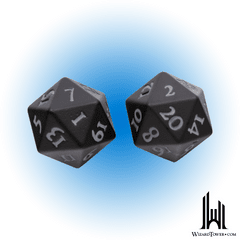 Heavy Metal D20 - 2 Dice Set Vivid Black